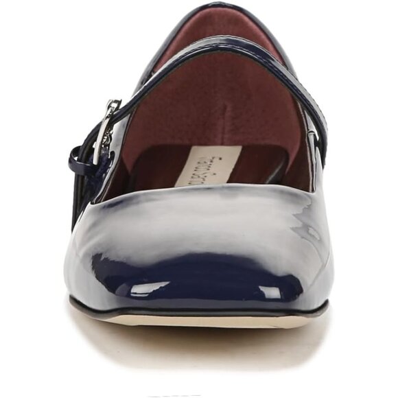 Franco Sarto Womens Sapphire Blue Patent Faux Leather Tinsley Mary Jane Flat - Picture 2 of 9